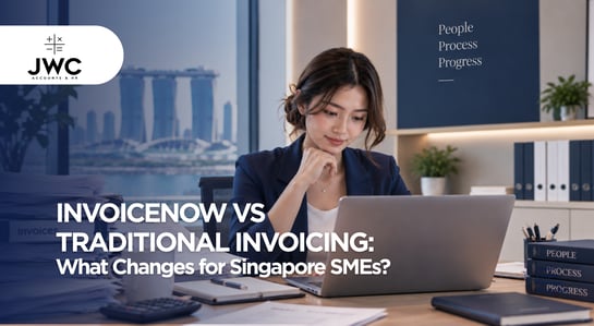 Singapore SME comparing traditional PDF invoicing with InvoiceNow digital invoicing