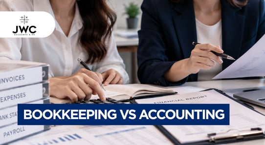 Bookkeeping keeps financial records organised, while accounting helps businesses understand and use their financial information.