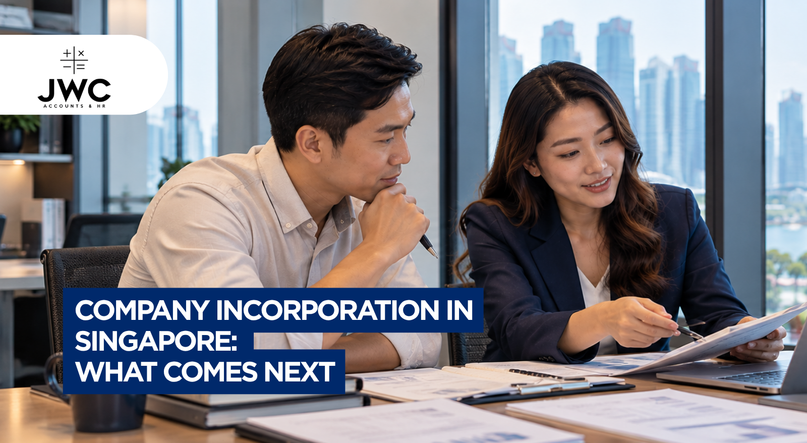 Singapore entrepreneur discussing company incorporation and post-registration business setup with a corporate services consultant